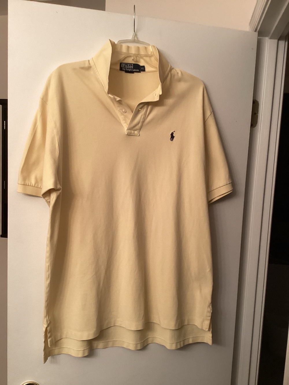 Ralph Lauren Men's Short-Sleeve Polo - Pale Yellow with Navy Pony